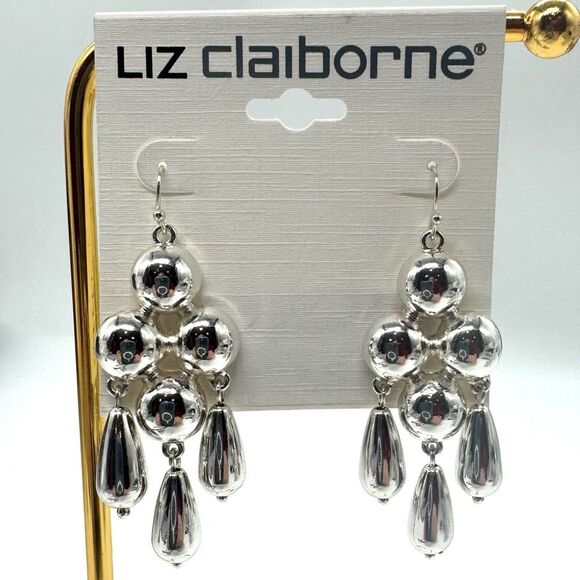 Liz Claiborne Silver Dangling Earrings - Picture 1 of 7